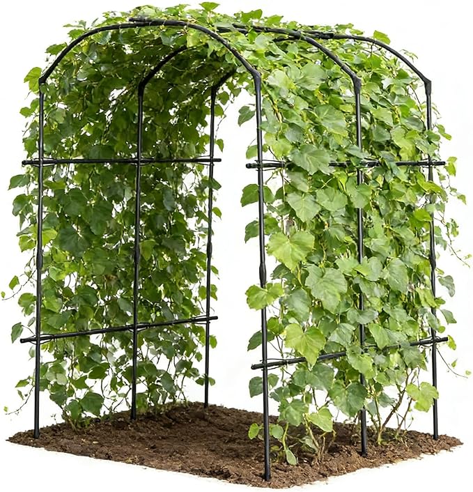 DoCred Tall Garden Arch Trellis for Climbing Plants, 87in Tall Metal Plant Support Trellis Archway for Climbing Vine Vegetable/Fruit/Flower Outdoor Yard Lawn Garden Arch Tunnel Trellis