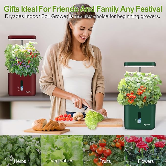 2-Pack Indoor Planting System Smart Soil Growing Kit with 17-W LED Grow Light Automatic Timed Watering Planters Gift for Friends/Women (No Seeds&Soil)