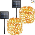 Solar String Lights Outdoor Waterproof, 2 Packs Total 132 Ft 400 LED Solar Fairy Lights with 8 Modes, Twinkle Solar Powered Outdoor Lights for Patio Yard Trees Wedding Christmas, Warm White