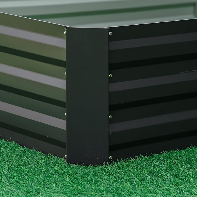 Outsunny Galvanized Raised Garden Bed, 8' x 3' x 1' Metal Planter Box, for Growing Vegetables, Flowers, Herbs, Succulents, Gray