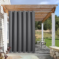 NICETOWN Heavy Weighted Outdoor Curtain Waterproof & Windproof, Thermal Insulated Sunblock with Rustproof Grommets Top and Bottom Blackout Outdoor Drape for Patio, 1 Piece, W84 x L95, Grey