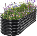 Galvanized Raised Garden Bed Outdoor- Raised Beds for Gardening| Metal Planter Box, Steel Raised Garden Bed Kit with Safety Edging and Gloves for Vegetables, Flower, Herbs (6x2x1.4FT, Gray)