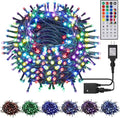 LJLNION 98.5ft Christmas Lights Color Changing with Remote, 300 LED RGB Fairy String Lights Halloween Decorative Lights, 8 Lighting Modes & Timer, Plug in Indoor Outdoor Xmas Wedding Party Decor