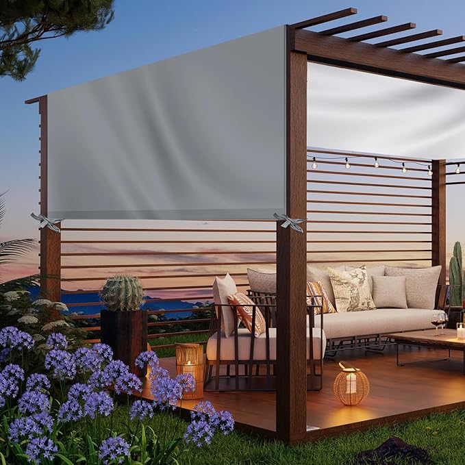 Universal Pergola Replacement Canopy Outdoor Canopy Shade Cover Waterproof Shade Top Cover for Outdoor Patio Porch Backyard(12 x 10 ft,Gray)