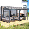 AECOJOY 14' x 8' Gazebo Outdoor Pergola for Patio, 8x14 Hard Top Lean to Gazebo Shelter Pergolas and Gazebos Clearance with Patio Roof, Large Wall-Mounted Heavy Duty Awnings for Decks, Backyard