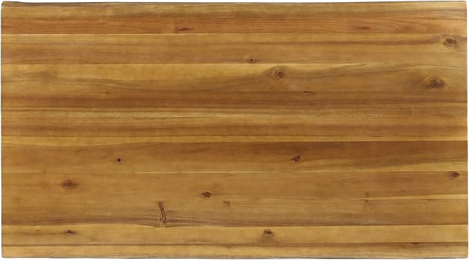 Christopher Knight Home Sanibel Outdoor Acacia Wood Coffee Table, Teak Finish / Rustic Metal,Black and Brown