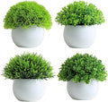 Fake Plants 4 Packs Artificial Potted Plants Faux Greenery Small Fake Shelf or Desk Greenery for Home Indoor,Faux-Indoor-Living Room-Home-Outdoor