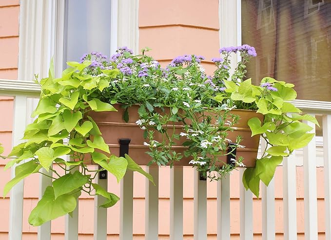 Achla Designs C-20C Copper Plated Flower Box, Medium Window Flowerbox Planter