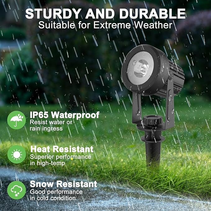 Solar Spotlights Outdoor Waterproof, Warm White Landscape Spotlights, Decorative Solar Spot Lighting for Garden, Yard, Pathway, Lawn, Poolside, Party, 4-in-1 Mounted (Warm White, 2 Pack)