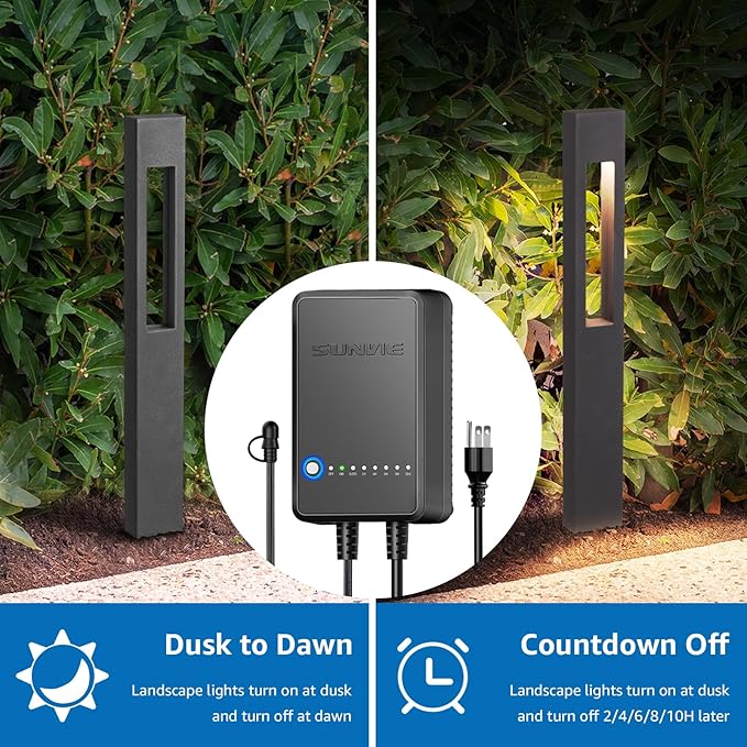 SUNVIE All-In-One LED Low Voltage Landscape Lighting Kit, 8-Pack Pathway Lights with Transformer and 100FT 16/2 AWG Wire, 3000K Waterproof Landscape Path Lights with Connectors for Walkway Garden Yard