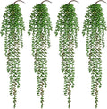 Waipfaru 4Pcs Artificial Hanging Plants, Fake Vines Fake Hanging Plants for Outdoors UV Resistant Ivy Artificial Plants Outdoor Faux Plants Indoor Bedroom Living Room Boho Wall Porch Shelf Decor