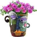 Picasso Brutalist Abstract Face Planter - Head Ornament Flower Pot Container - Colorful Art Resin (Picasso's Tearful Flowerpot)