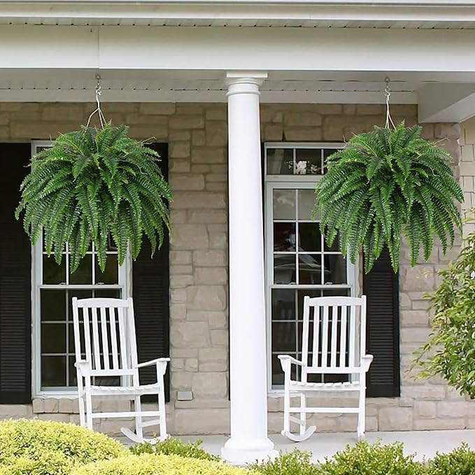 Single Silky Artificial Boston Fern Bush, 43Inch Large Artificial Ferns for Outdoors, Large Faux Ferns Artificial Plants,Suitable for Decorating Office, Living Room Faux Greenery,69Branches