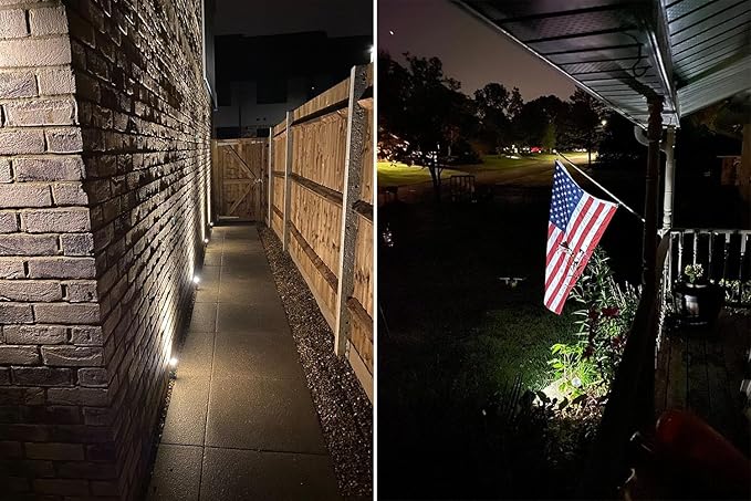 Outdoor lights Outdoor Landscape Lighting 12W Outdoor Spot Lights with Transformer for Yard Garden House Lawn Tree Flags Warm White LED Landscape Lights Christmas lights IP66 Waterproof 4 Pack