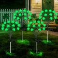 HELESIN St Patricks Day Decorations, 4 Pack St Patricks Day Outdoor Solar Lights with 2 Modes, Waterproof Shamrock Lucky Green Solar Stake Tree Lights for Yard Pathway Lawn Decorations
