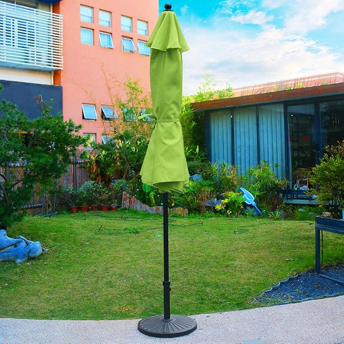 Sunnyglade 9Ft Patio Umbrella Outdoor Table Umbrella with 8 Sturdy Ribs (Grass Green)