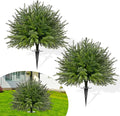 2 Set of 23.6" Artificial Norfolk Tree for Outdoor Front Porch Decor, Boxwood Ball Fake Shrubs UV Resistant Faux Plants for Indoor Outdoor