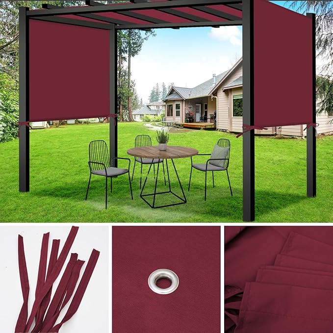 17x6.8 Ft Universal Pergola Replacement Canopy, Outdoor Canopy Shade Cover(Cover Only) (Red)
