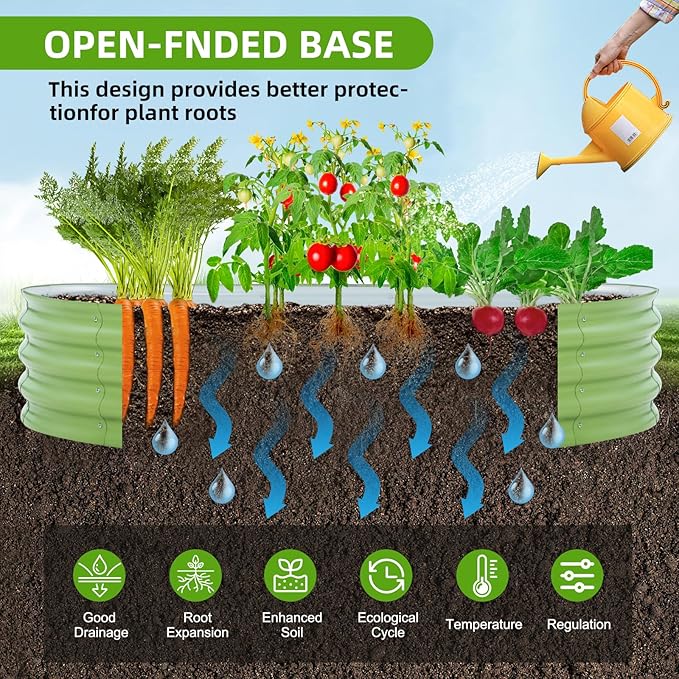 Galvanized Raised Garden Bed, 8x4x1 FT Thickening Planter Boxes Outdoor, Raised Beds for Gardening, Easy Assembly Large Garden Bed for Vegetables, Fruits, Flowers (2-Pack)
