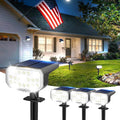 Solar Lights Outdoor Waterproof IP65, Super Bright LED with Lens, 6500K 2 Lighting Modes, Solar Powered Yard Garden Solar Spot Lights for Outside Landscape Auto On/Off -4 Pack