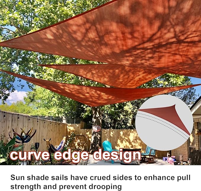 SUNLAX Custom Size 10'x15'x18' Red (Terra) Sun Shade Sail Right Triangle UV Block Sunshade for Backyard Yard Deck Patio Garden Outdoor Facility (Customized)