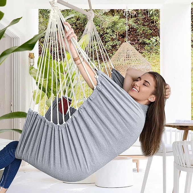 Chihee Hammock Swing Chair - Strong Metal, Collapsible, Portable, Max 500 lbs, Comfortable Seat for Patio & Lawn, Indoor/Outdoor