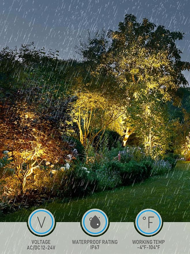 LEONLITE Dia. 4 Inch Well Lights Landscape LED In Ground, Shielded Top, 3000K Warm White, 12-24V AC/DC CRI90 Low Voltage Garden Landscaping, Black Aluminum Housing, Pack of 6