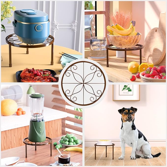 5-Pack Decent Metal Plant Stands, Heavy Duty Flower Pot Stands for Multiple Plant, Anti-Rust Iron Plant Pot Shelf, Decoration Racks for Home Indoor and Outdoor (5 Pack Bronze)