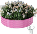 Galvanized Metal Planter Round Raised Garden Bed Kit for Gardening Outdoor，2x2x1ft Grow Garden Box Raised Flower Bed，Round Galvanized Planter Outdoor Metal Fire Pit Ring