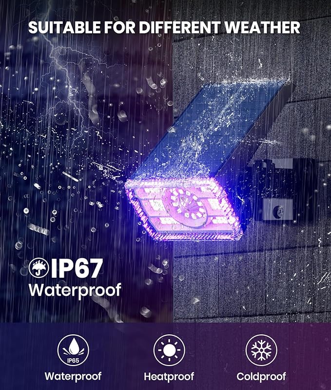 8-Pack Solar Spot Lights Outdoor Multicolor IP67 Waterproof RGB - 6 Colors, 10 Modes, 105° Adjustable Uplights, 58 LED Flood Lights, Valentine's Spotlights for Yard/Garden/Landscape Lighting Outside