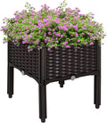 Outsunny 1 Piece Raised Garden Bed with Legs, Planter Box Raised Bed to Grow Flowers, Herbs & Vegetables, Brown
