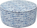 LVTXIII Outdoor Inflatable Ottoman Stool, Patio Water Repellent Footrest Stool with Handle, Portable Outside Round Ottoman for Patio Garden, Camping or Home Use, 21"x21"x9", Blue Pebble