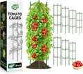 Halatool 8 Pack Tomato Cages for Garden,Up to 48in(4FT) Adjustable Tomato Cage,Garden Stakes Tomato Trellis for Pots,Tomato Plant Support for Raised Garden Bed&Climbing Vegetables Flowers(Green)
