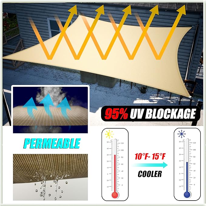 Amgo Custom Size 7' x 9' x 11.4' Black Right Triangle Sun Shade Sail Order to Make Canopy Awning UPF50+ AGSLT, 95% UV Blockage, Water & Air Permeable, 200GSM Commercial Standard (We Customize)