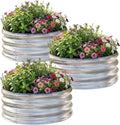 AHEONLAR 3Pack 2x2x1 ft Round Galvanized Raised Garden Bed Kit Round Metal Flower Box Large Planter Raised Beds Outdoor Garden for Planting,Fruit,Herb-Sliver