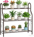 SORCEDAS Plant Stand Indoor Outdoor Plant Shelf 3 Tier Metal Corner Flower Stand Multiple Holder for Patio Garden Balcony Living Room, Bronze