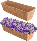 Halatool 2 Pack 30 Inch Window Box Liners Pre-Formed Trough Coconut Liner Natural Coco Fiber Liners for Planters Wall Hanging Basket Flower Pot Fence Railing