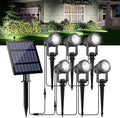 Solar Spot Lights Outdoor, Landscape Spotlights IP65 Waterproof 9.8ft Cable, Dusk to Dawn Solar Uplights for Trees Garden Yard Driveway Porch Walkway Pool (6-in-1, 6000K Cool White)