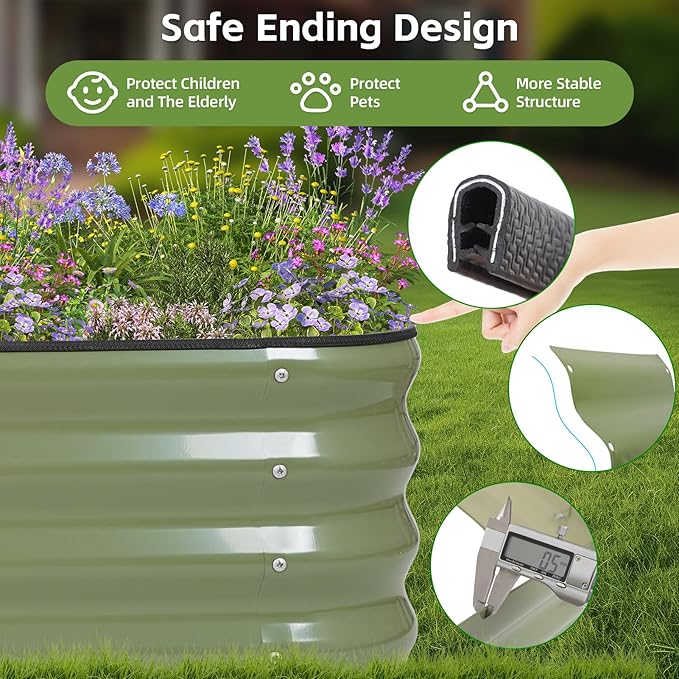 GoCampDriect 6IN1 Raised Garden Bed - 8x3x1ft Galvanized Raised Garden Boxes Outdoor Corrosion Resistant | Variable Shape 9x2x1ft Metal Raised Garden Beds for Planting Vegetable, Fruits,Flower