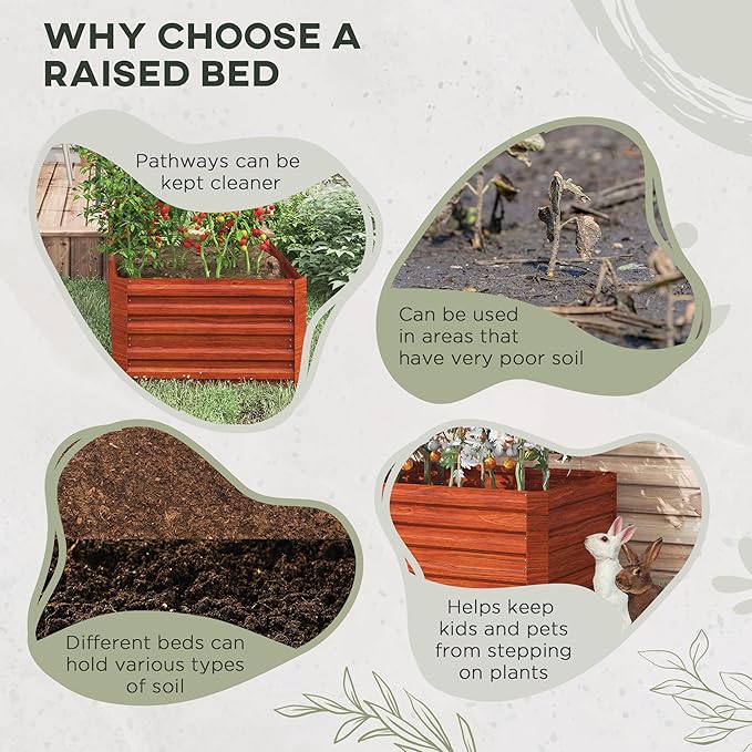 Outsunny Galvanized Raised Garden Bed Kit with Reinforcing Bars, Large and Tall Metal Planter Box for Vegetables, Flowers and Herbs, 6' x 3' x 2', Dark Brown