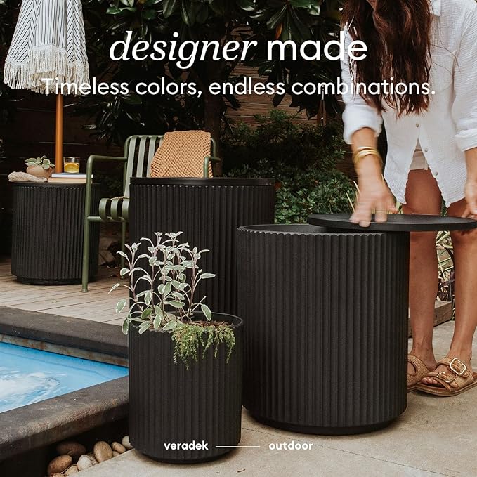 Veradek Outdoor Cooler Side Table - 2 in 1 - Designed for use as Outdoor Side Table, Patio Decor and Ice Chest