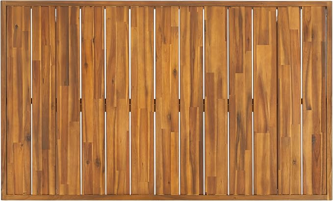 SAFAVIEH Outdoor Collection Duncan Natural Brown Slatted Top Solid Wood Coffee Table