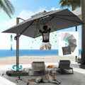 HOTEEL10x10ft Patio Umbrella Cantilever Umbrellas - Upgrade and Intensify - 360 Rotation and 5 Angles Adjustment - Aluminum Offset Pool Umbrella Outdoor Umbrellas for Patio Garden Pool