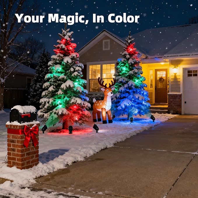 Color Spot Light Outdoor 2-Pack, 120V 12W Waterproof LED Landscape Spotlights, Plug-in Durable Spotlight Outdoor for Yard, Garden, Patio, Tree, House, Halloween, Christmas