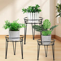 Metal Plant Stand, Plant Stand Indoor Outdoor, Metal Rustproof Flowers, Urban and Rustic Outdoor Plants Stands, Flower Pot Stand Suitable for Living Room, Balcony, Garden (3PCS,Black)
