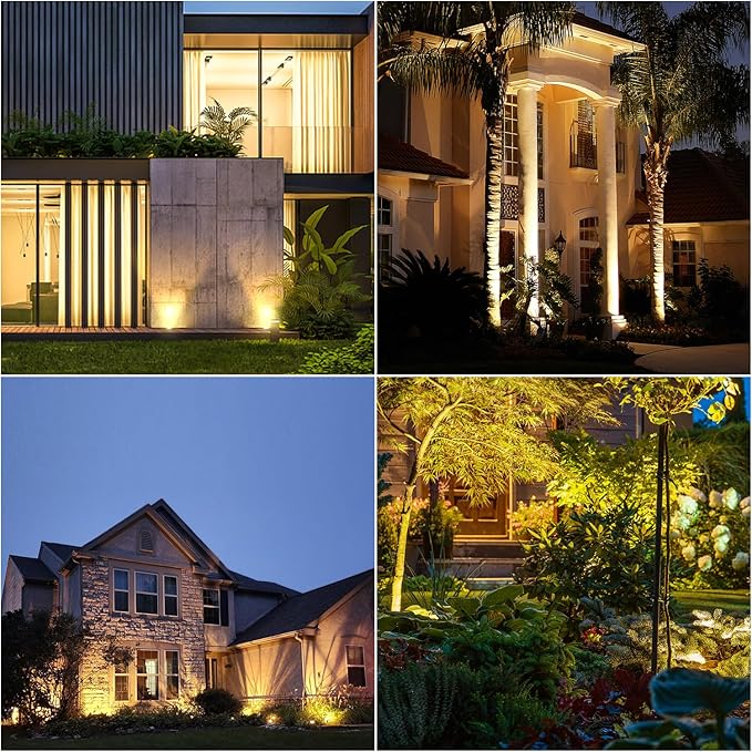 Low Voltage Landscape Lights IP65 Waterproof 7W 700LM LED Outdoor Lighting with Connectors for Garden Yard Pathway Pool | 12V 24V 2700K Tree Spotlights | Warm White - 6 Pack