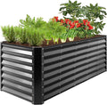Best Choice Products 8x2x2ft Raised Outdoor Metal Garden Bed, Deep Root Box Planter for Vegetables, Flowers, Herbs, 240 Gallon Capacity, 100% Non Toxic Materials - Gray