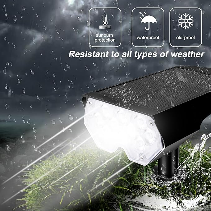 All-New Solar Spot Lights Outdoor Waterproof，20 LEDs Solar Tree Lights with 2 Modes,Landscape Spotlights for Pathway, Patio, Garden, Trees,Flag,Pool (4 Pack,White Light)