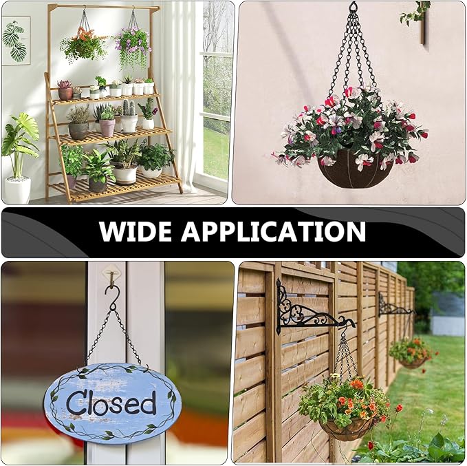 garini 3 Pack, 23 Inch Hanging Baskets Chain, Hanging Chains with Hooks Flower Pot Chain Replacement Plant Hangers for Planters, Bird Feeders and Lanterns(Black)…