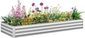 Outsunny Galvanized Raised Garden Bed, 8' x 3' x 1' Metal Planter Box, for Growing Vegetables, Flowers, Herbs, Succulents, Silver